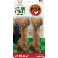 Nylabone Healthy Edibles Bison Flavored Dog Bone Chews, 2 Pack