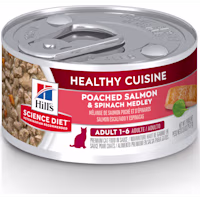 Hill's Science Diet Adult Healthy Cuisine Poached Salmon & Spinach Medley Canned Wet Cat Food