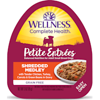 Wellness Complete Health Petite Entrees Shredded Medley with Tender Chicken, Turkey, Carrots & Green Beans Wet Dog Food