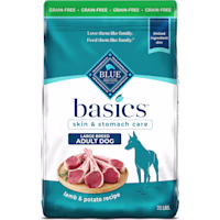 Blue Buffalo Basics Skin & Stomach Care, Limited Ingredient, Lamb & Potato Large Breed Grain-Free Dry Dog Food