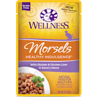 Wellness Healthy Indulgence Grain Free Morsels w/Chicken & Chicken Liver in Sauce Wet Cat Food