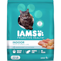 IAMS ProActive Health Adult Indoor Weight Control & Hairball Care Dry Cat Food with Chicken & Turkey Cat Kibble