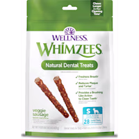 Whimzees by Wellness Veggie Sausage Natural Grain Free Small Dental Chews for Dogs