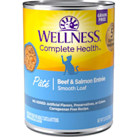 Wellness Complete Health Beef & Salmon Natural, Protein-Rich, Grain Free Pate Adult Wet Cat Food