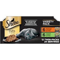 Sheba Perfect Portions Roasted Chicken & Tender Turkey Wet Cat Food Cuts in Gravy Variety Pack
