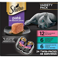 Sheba Perfect Portions Salmon, Tender Whitefish & Tuna Wet Cat Food Pate Variety Pack