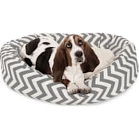 Majestic Pet Grey Chevron Sherpa Bagel Dog Bed