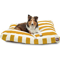 Majestic Pet Yellow Vertical Stripe Shredded Memory Foam Rectangle Dog Bed