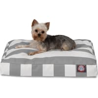 Majestic Pet Gray Vertical Stripe Shredded Memory Foam Rectangle Dog Bed