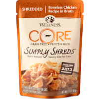Wellness CORE Simply Shreds Natural Grain Free Boneless Chicken Wet Cat Food Topper
