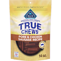 Blue Buffalo True Chews Made in the USA with Natural Ingredients, Pork and Chicken Sausage Recipe Dog Treats