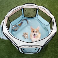 PETMAKER Portable Pop Up Pet Play Pen-Blue