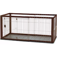 Richell Expandable Pet Crate, Brown