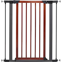 Midwest WalkThru Steel Pet Gate with Textured Graphite Frame & Decorative Wood Door