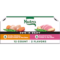 Nutro Adult Natural Grain Free Cuts in Gravy Chicken and Turkey Wet Dog Food Variety Pack