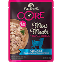 Wellness CORE Natural Grain Free Small Breed Mini Meals Chunky Chicken & Tuna Dinner in Gravy Wet Dog Food