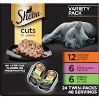 Sheba Perfect Portions Chicken, Salmon & Turkey Flavor Wet Cat Food Cuts in Gravy Variety Pack