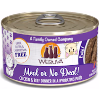 Weruva Pate Meal or No Deal! Chicken & Beef Dinner in a Hydrating Puree Wet Cat Food