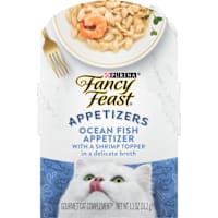 Fancy Feast Lickable Appetizers Grain Free Ocean Fish with a Shrimp Wet Cat Food Topper