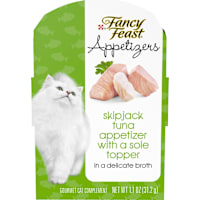 Fancy Feast Grain Free Appetizers Skipjack Tuna With a Sole Topper Wet Cat Food Complement