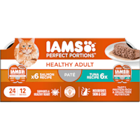 IAMS Perfect Portions Healthy Adult Grain Free Chicken and Tuna Recipe Wet Cat Food Pate Variety Pack