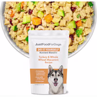 JustFoodForDogs Do-It-Yourself Turkey and Whole Wheat Macaroni Dog Food Nutrients