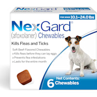 NexGard (afoxolaner) Flea and Tick Soft Beef Flavored Oral Chewables for Dogs 10.1 - 24 lbs. (Blue)