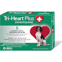 Tri-Heart Plus Chewable Tablets for Dogs 26 to 50 lbs.