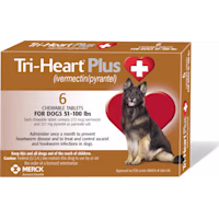 Tri-Heart Plus Chewable Tablets for Dogs 51 to 100 lbs.