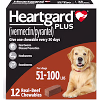 Heartgard Plus Chewable Tablets for Dogs 51 - 100 lbs. (Brown)