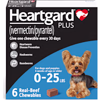 Heartgard Plus Chewable Tablets for Dogs 1 - 25 lbs. (Blue)