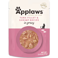 Applaws Natural Tuna Flakes with Shrimp in Gravy Wet Cat Food Pouch