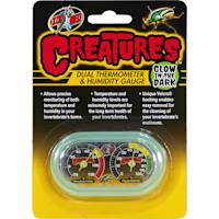 Zoo Med Creatures Dual Thermometer & Humidity Gauge Glow in the Dark