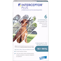 Interceptor Plus Chewables for Dogs 50 to 100 lbs.