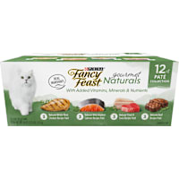 Fancy Feast Gourmet Naturals Beef, Chicken, Salmon, Trout and Tuna Wet Cat Food Pate Variety Pack