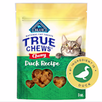 Blue Buffalo True Chews Made in the USA, Duck Recipe, Natural Chewy Cat Treats
