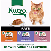 Nutro Perfect Portions Pate MultiPack: Salmon & Tuna; Chicken & Liver and Chicken Wet Cat Food