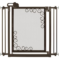Richell One-Touch Metal Mesh Gray Gate for Dogs