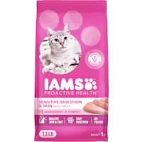 IAMS ProActive Health Adult Sensitive Digestion & Skin, Dry Cat Food with Turkey Cat Kibble