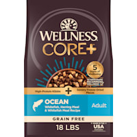 Wellness CORE+ Grain Free High Protein Ocean Whitefish, Herring & Salmon with Freeze Dried Pieces Recipe Dry Dog Food