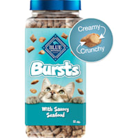 Blue Buffalo Bursts Great for Training Savory Seafood Crunchy & Creamy Cat Treats
