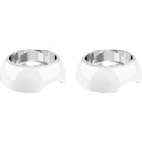 PETMAKER White Stainless Steel Nonslip Rubber Bottom Food & Water Station for Dogs & Cats