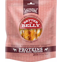 Better Belly Proteins With Real Venison Twists Digestible Dog Chew