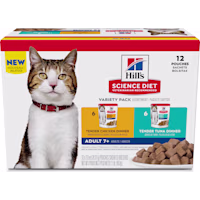 Hill's Science Diet Chicken, Tuna and Ocean Fish Senior 7+ Wet Cat Food Variety Pack