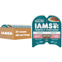 Iams Perfect Portions Grain Free Salmon Recipe Adult Indoor Wet Cat Food Twin Pack