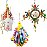 A&E Cage Company Happy Beaks Toy Bundle for Medium Birds