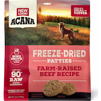 ACANA Grain Free, High Protein, Free-Run Ranch-Raised Beef Recipe, Patties Freeze Dried Dog Food & Topper