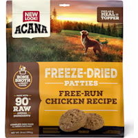 ACANA Grain Free, High Protein, Free-Run Chicken Recipe, Patties Freeze Dried Dog Food & Topper