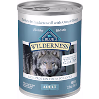 Blue Buffalo Wilderness Natural High Protein Turkey & Chicken Grill with Wholesome Grains Wet Food for Adult Dogs
