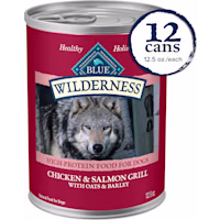 Blue Buffalo Wilderness High Protein Natural Plus Wholesome Grains, Chicken & Salmon Grill Adult Wet Dog Food